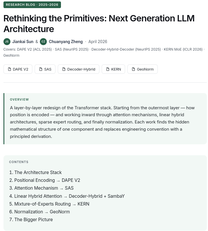 Rethinking the Primitives: Next Generation LLM Architecture